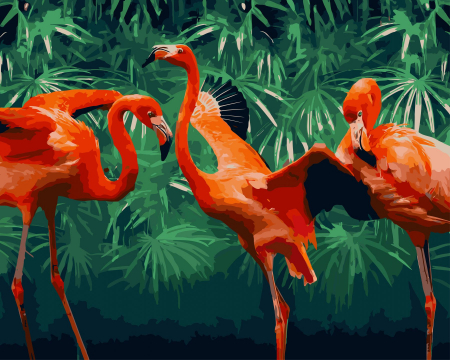 Set pictura pe numere, cu sasiu, Culori tropicale, 40x50 cm [0]
