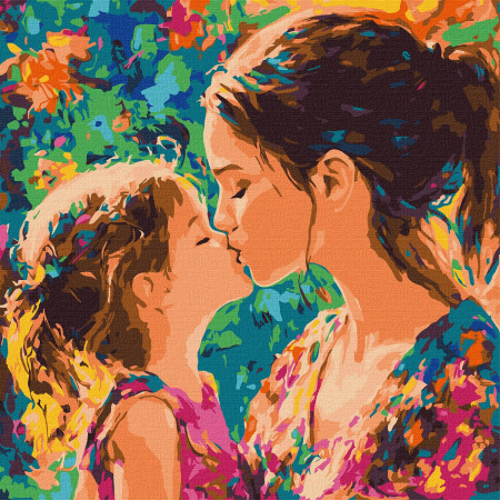 Picturi pe numere dimensiuni mici și medii – ușor de realizat, perfecte pentru orice spațiu - Set pictura pe numere, cu sasiu, Culorile iubirii, 40x40 cm
