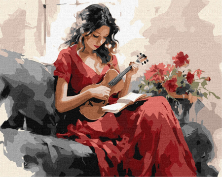 Dimensiune clasica 40x50cm - Set pictura pe numere, cu sasiu, Gratie muzicala, 40x50 cm