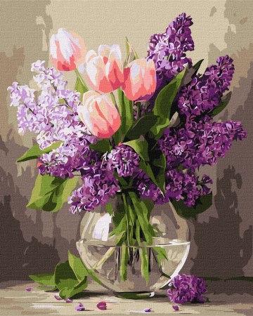 Picturi pe numere 40x50 cm – modele variate pentru toate gusturile - Set pictura pe numere, cu sasiu, Dansul petalelor de primavara 40x50 cm