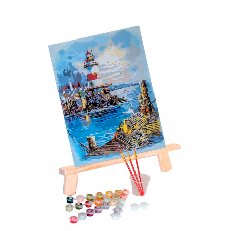 Set pictura pe numere, cu sasiu, Digul de langa Far [1]