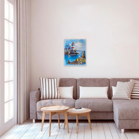 Set pictura pe numere, cu sasiu, Digul de langa Far [2]