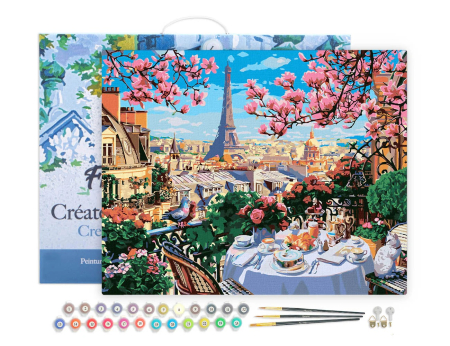 Set pictura pe numere, cu sasiu, Dimineata de primavara in Paris 40x50 cm [1]