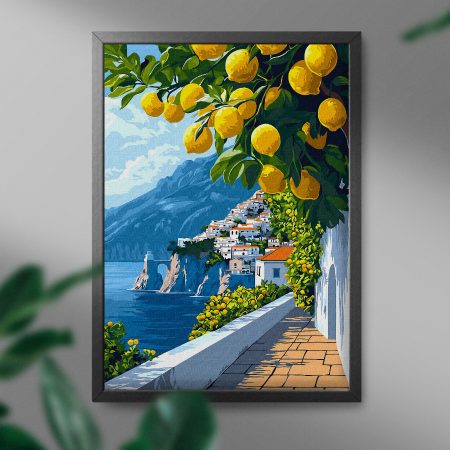 Set pictura pe numere, cu sasiu, Aroma Italiei, 40x50 cm [2]