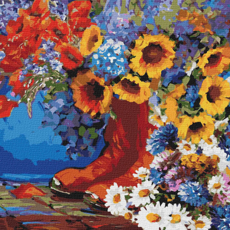 Set pictura pe numere, cu sasiu, Dimineata fabuloasa , 40x40 cm [0]