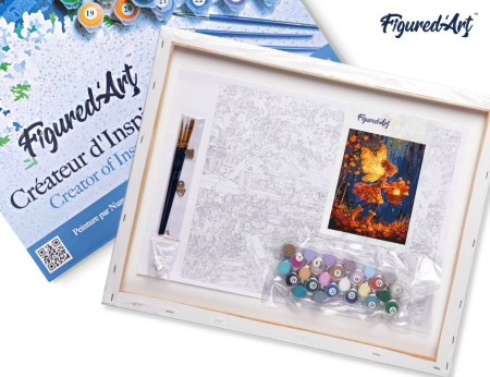 Set pictura pe numere, cu sasiu,  Zana frunzelor, 40x50 cm [7]