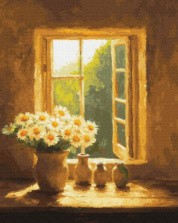Picturi pe numere - Set pictura pe numere, cu sasiu, Dupa amiaza eterna, 40x50 cm