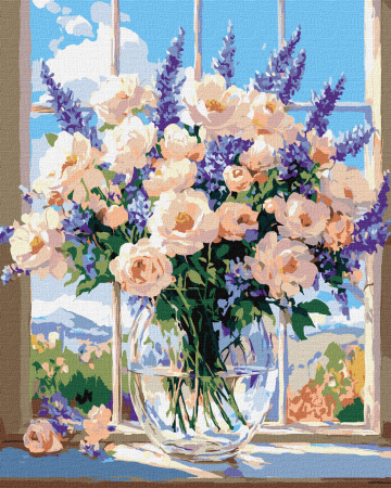 Dimensiune clasica 40x50cm - Set pictura pe numere, cu sasiu, Culorile naturii, 40x50 cm