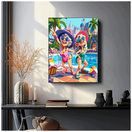 Set pictura pe numere, cu sasiu, Eu si sora mea 1, 40x50 cm [3]