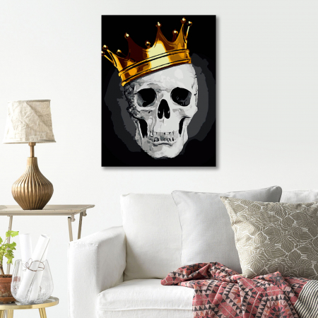 Pictura pe Numere, cu sasiu, Fashionable Skull, 40x50 [4]