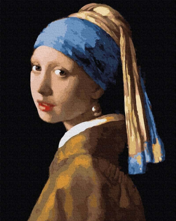 Set pictura pe numere, cu sasiu, Fata cu cercel de perla - Vermeer, 50x65 cm [0]