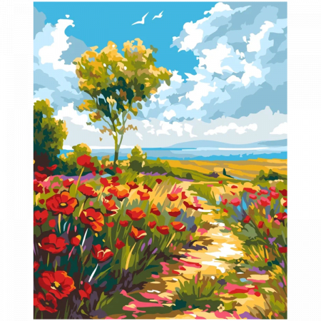 Set pictura pe numere, cu sasiu, Zi de vara, 40x50 cm [0]