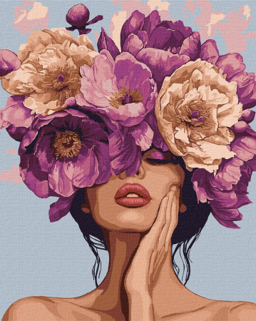 Dimensiune clasica 40x50cm - Set pictura pe numere, cu sasiu, Melodie florala, 40x50 cm