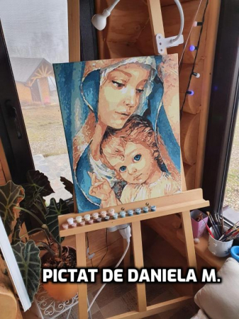 Set pictura pe numere, cu sasiu, Fecioara Maria, 40x50 cm [1]