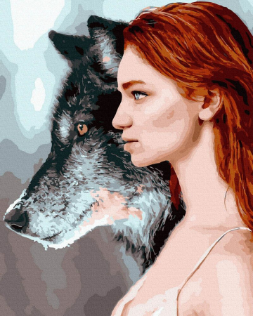 Set pictura pe numere, cu sasiu, Femei care alearga cu lupii, 40x50 cm [0]