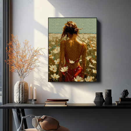 Set pictura pe numere, cu sasiu, Linistea florilor, 40x50 cm [2]