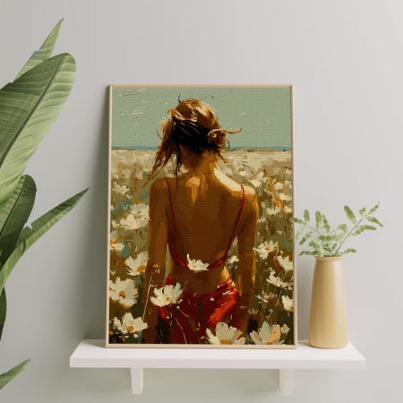 Set pictura pe numere, cu sasiu, Linistea florilor, 40x50 cm [3]