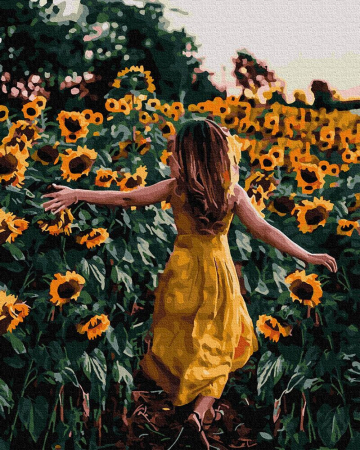 Set pictura pe numere, cu sasiu, Fericirea soarelui, 40x50 cm [0]