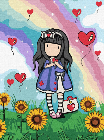 Dimensiuni medii si mici - Set pictura pe numere, cu sasiu, Iubeste-te pe tine insati - colectia Santoro, 30x40 cm