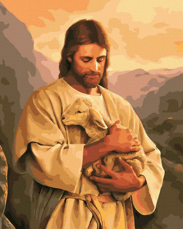 Set pictura pe numere, cu sasiu, Credinta si inocenta, 40x50 cm