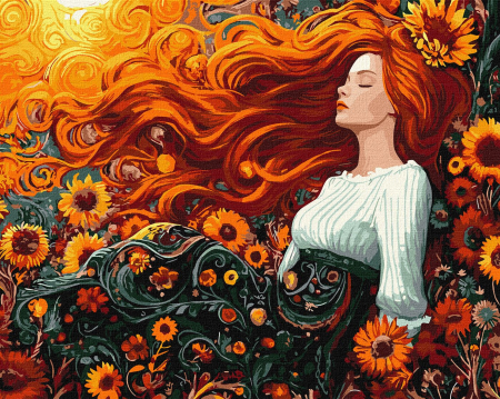 Picturi pe numere 40x50 cm – modele variate pentru toate gusturile - Set pictura pe numere, cu sasiu, Flori de Toamna, dimensiune 40x50 cm.