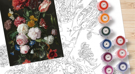 Set pictura pe numere, cu sasiu, Flori - Jan Davidszoon de Heem, 40x50 cm [5]