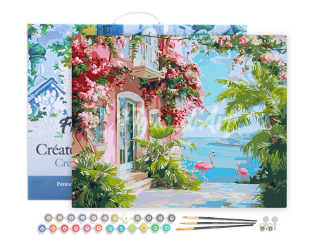 Set pictura pe numere, cu sasiu, Vila la malul marii, 40x50 cm [1]