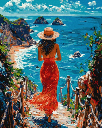 Picturi pe numere - Set pictura pe numere, cu sasiu, Senzatia brizei, 40x50 cm