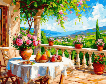 Dimensiune clasica 40x50cm - Set pictura pe numere, cu sasiu, Tacerea dealurilor verzi, 40x50 cm