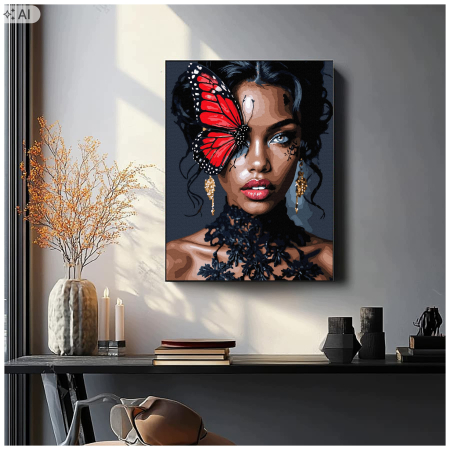 Set pictura pe numere, cu sasiu, Fluturare, 40x50 cm [3]