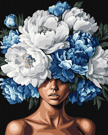 Dimensiune clasica 40x50cm - Set pictura pe numere, cu sasiu, Ganduri infloritoare - extra culori metalizate, 40x50 cm