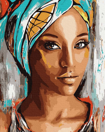 Set pictura pe numere, cu sasiu, Frumusete orientala, 40x50 cm [0]