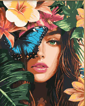 Picturi pe numere 40x50 cm – modele variate pentru toate gusturile - Set pictura pe numere, cu sasiu, Frumusete tropicala, 40x50 cm