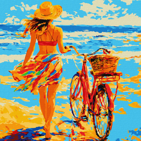 Picturi pe numere - Set pictura pe numere, cu sasiu, Senzatia verii, 40x40 cm