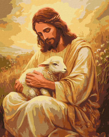 Set pictura pe numere, cu sasiu, Imbratisarea Domnului, 40x50 cm