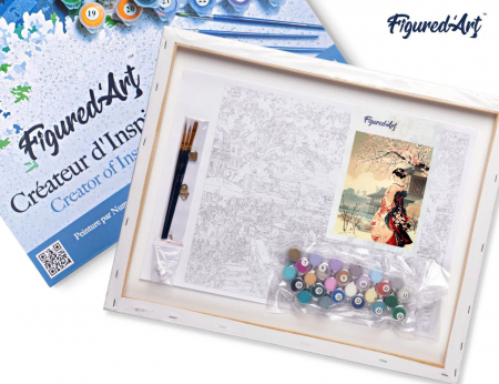 Set pictura pe numere, cu sasiu, Gheisa iarna, 40x50 cm [3]