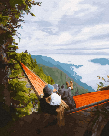 Picturi pe numere - Set pictura pe numere, cu sasiu, Senzatie de plutire, 40x50 cm