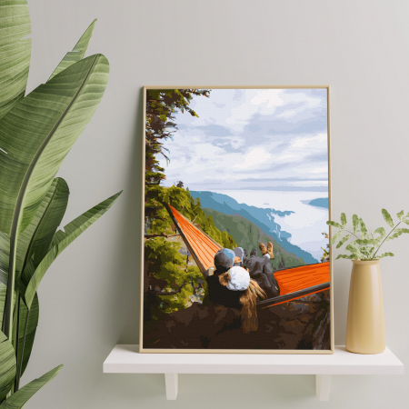 Set pictura pe numere, cu sasiu, Senzatie de plutire, 40x50 cm [3]