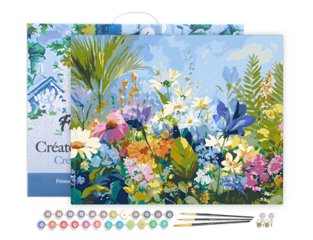 Set pictura pe numere, cu sasiu, Flori de camp colorate, 40x50 cm [2]