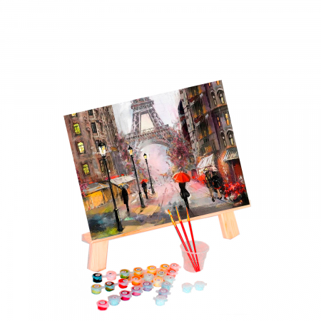 Pictura pe numere, cu sasiu, Paris in the Rain, 40x50 cm [1]