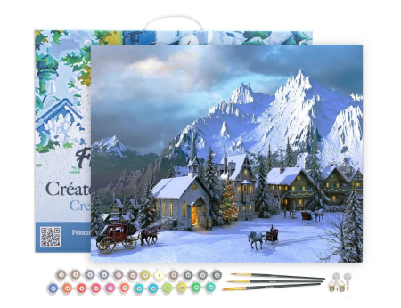 Set pictura pe numere, cu sasiu, Iarna in Alpi, 40x50 cm [1]