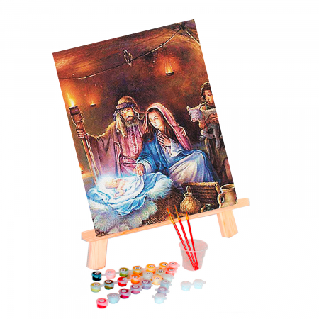 Pictura pe numere, cu sasiu, Nasterea lui Iisus [1]