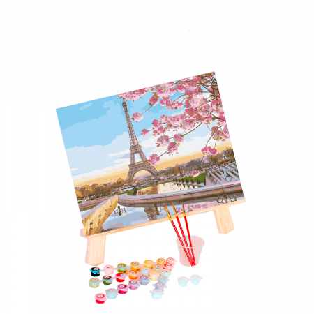 Pictura pe numere, cu sasiu, Paris in Blossom [1]