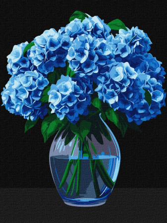 Set pictura pe numere, cu sasiu, Buchet de hortensii, 30x40 cm