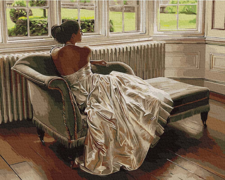 Set pictura pe numere, cu sasiu, In asteptarea balului, 40x50 cm [0]