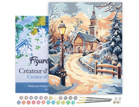 Set pictura pe numere, cu sasiu, In drum spre biserica, 40x50 cm [1]