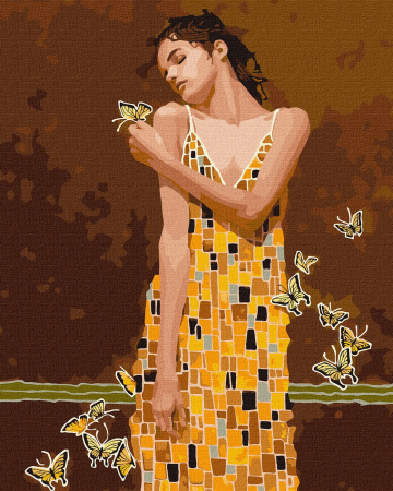 Set pictura pe numere, cu sasiu, In mreje de fluturi - Tolstukhin Artem, 40x50 cm
