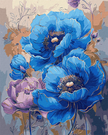 Set pictura pe numere, cu sasiu, Simfonie de culori - vopsele metalizate, 40x50 cm [0]