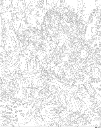 Set pictura pe numere, cu sasiu, Ingeri, 40x50 cm [2]