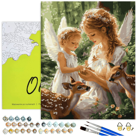 Set pictura pe numere, cu sasiu, Ingeri, 40x50 cm [1]